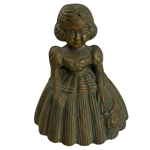 Vintage Brass Southern Belle Bell Cast Metal w/ Clapper Hoop‎ Skirt Figurine - Picture 3 of 7